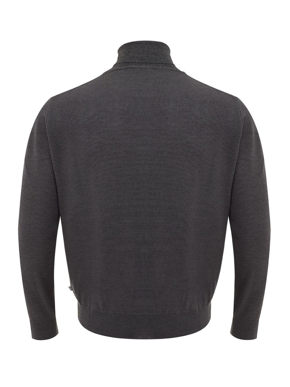 FERRANTE Sleek Anthracite Grey Wool Turtleneck Sweater